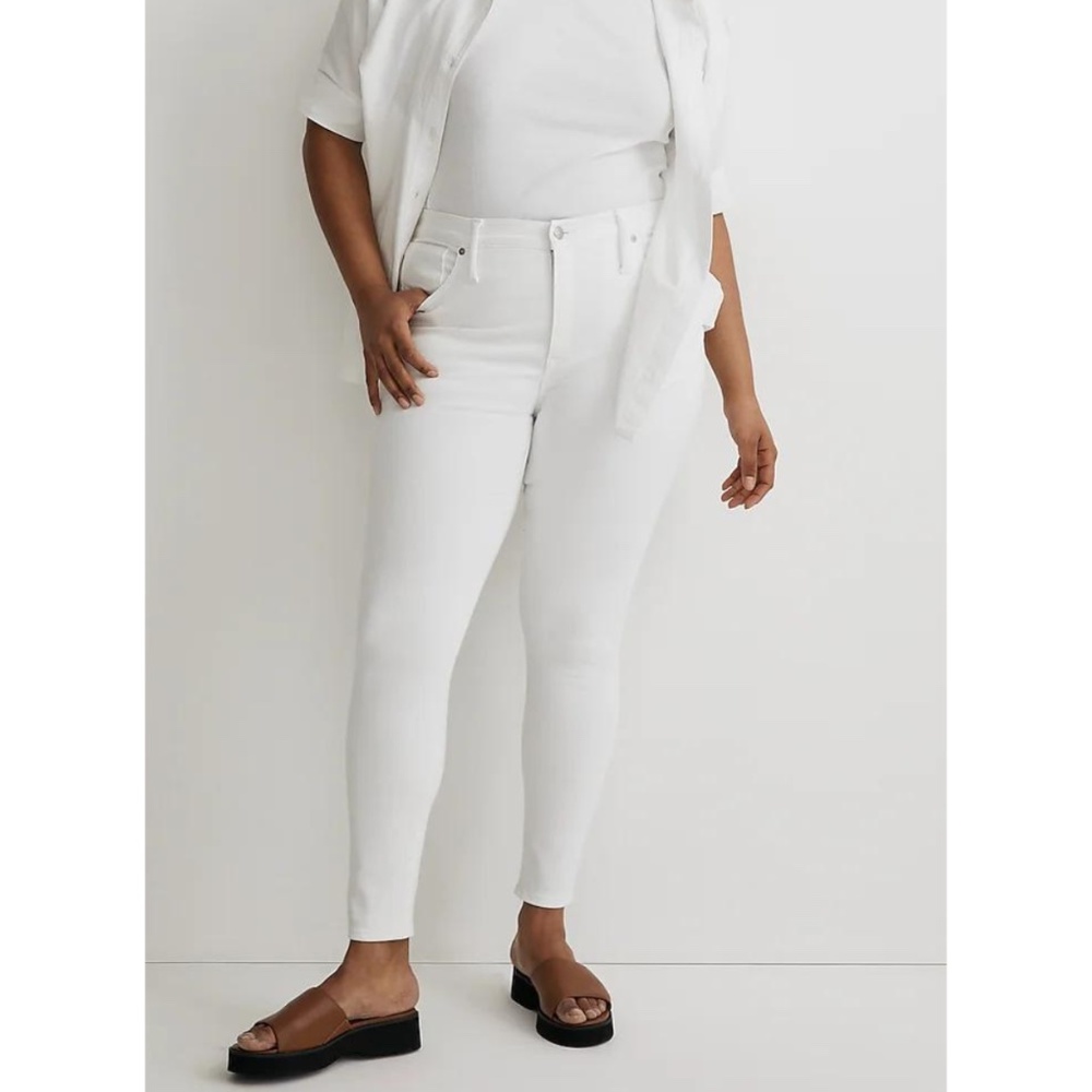 ❤️ NWT Madewell 9" Mid-Rise Skinny Crop Jeans in Pure White - Size 32